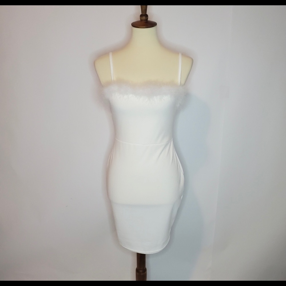 Nasty Gal Feather a Dull moment mini dress 6